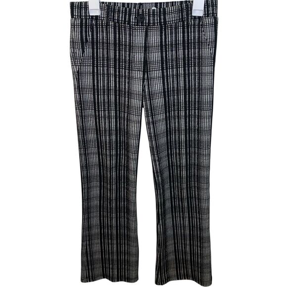 BETABRAND Textured Black White Plaid Pull On Yoga Pants - Picture 1 of 4